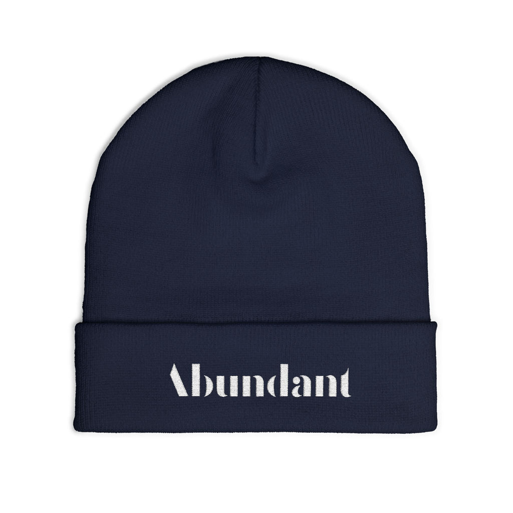 Copy of Abundant embroidered beanie | Knit beanie, positive word embroidery