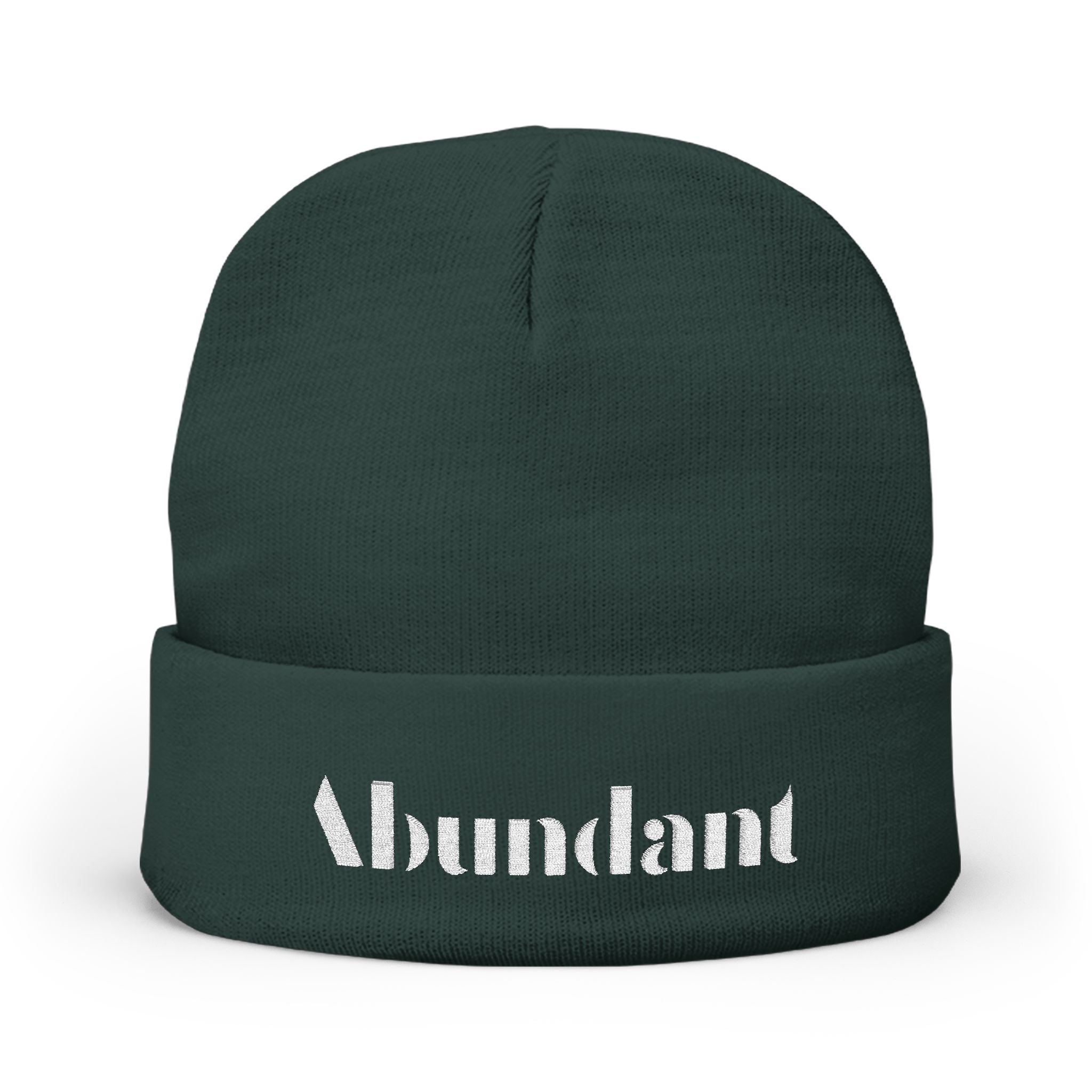 Copy of Abundant embroidered beanie | Knit beanie, positive word embroidery