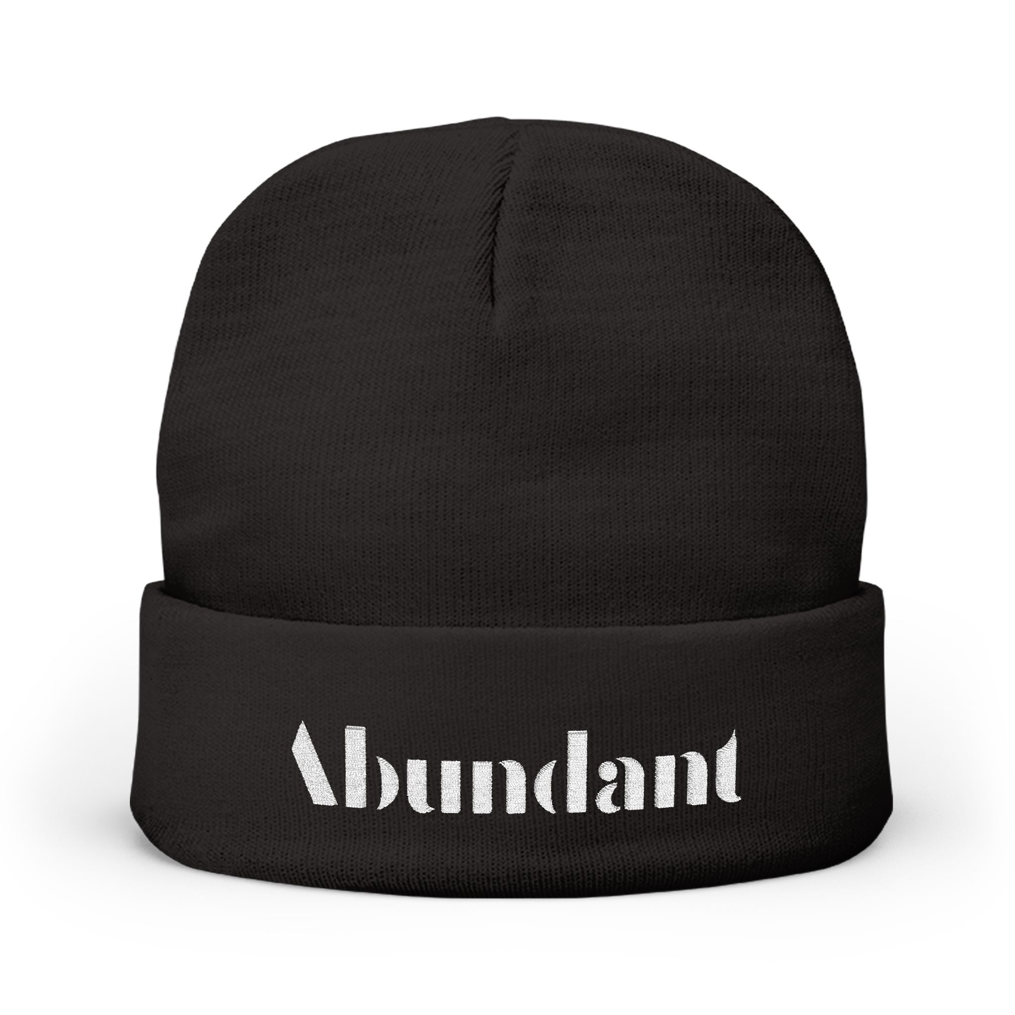 Copy of Abundant embroidered beanie | Knit beanie, positive word embroidery