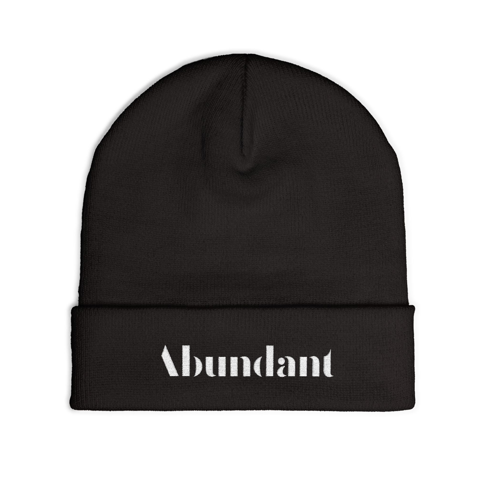 Copy of Abundant embroidered beanie | Knit beanie, positive word embroidery