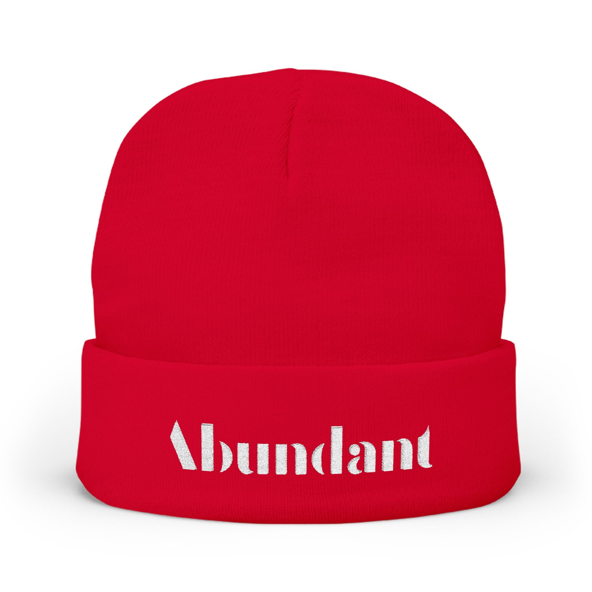 Copy of Abundant embroidered beanie | Knit beanie, positive word embroidery